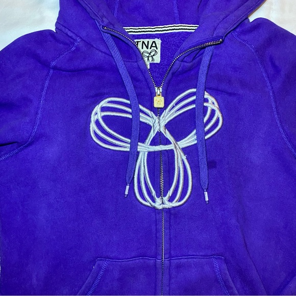 Purple TNA Mockneck Logo Zip Up Hoodie - Picture 3 of 8